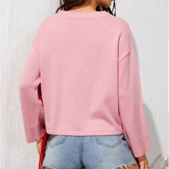 "Bleeding love" valentine's pink sweater - Picture 2 of 7